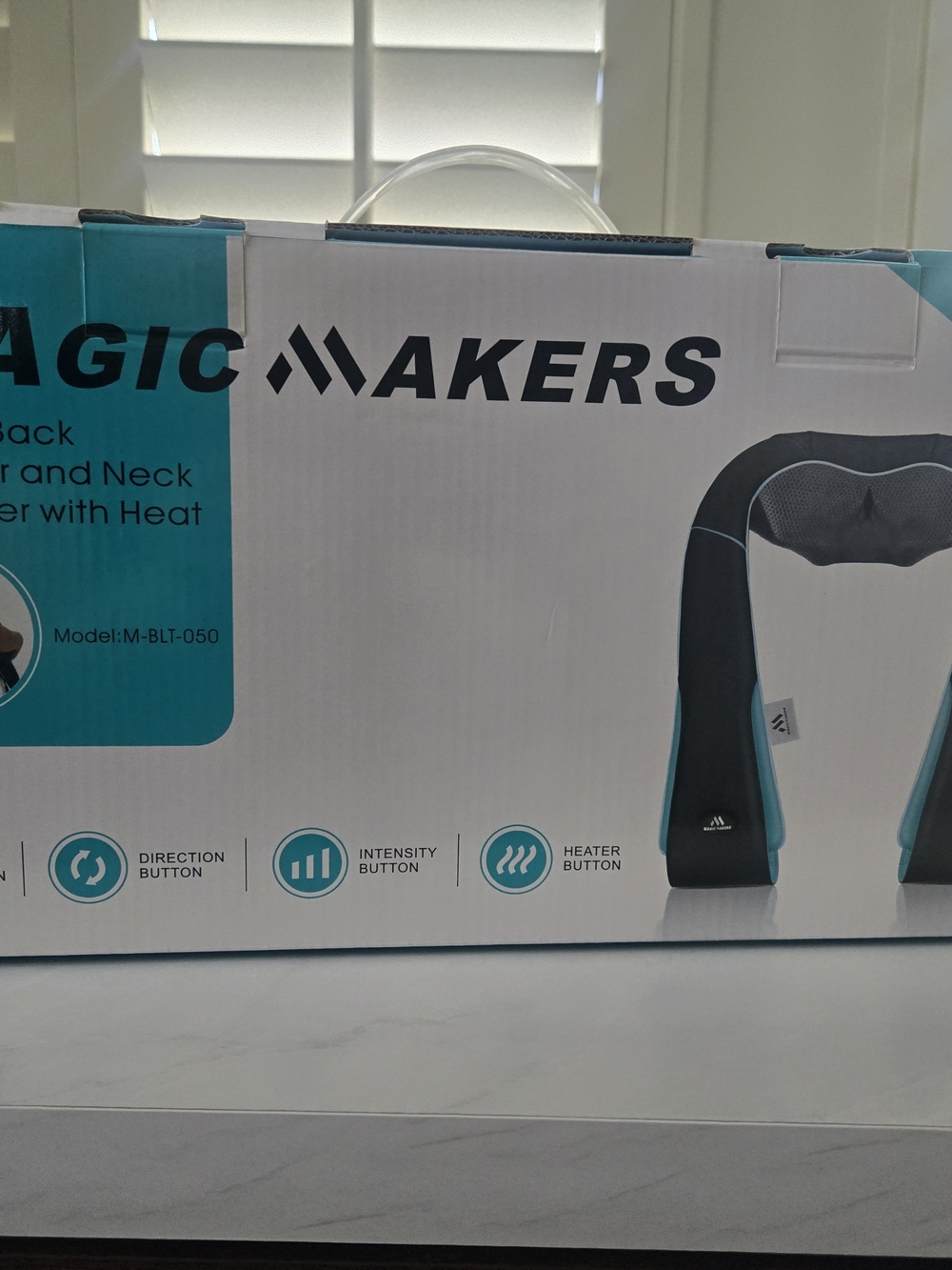 Teal and Black Neck & Back Massager with Heat